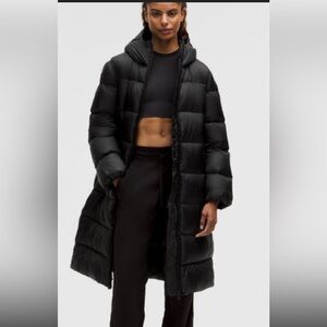 LULULEMON  New black GOOSE DOWN long puffer HOODED COAT Womens  Size M $548